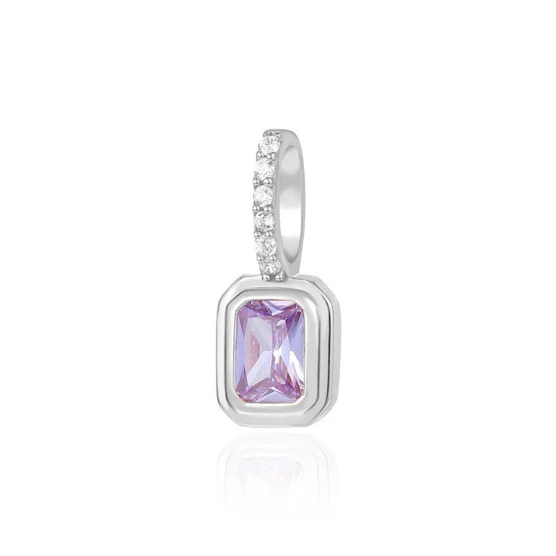 Dije Cuadrado con Zirconia de Color