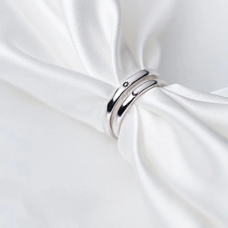 Anillo de Pareja Sol y Luna Ajustable