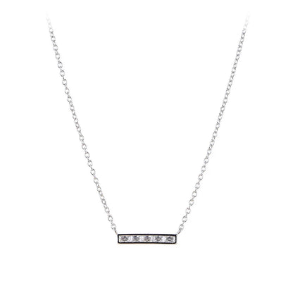 Collar Barra Cuadrada con Zirconias
