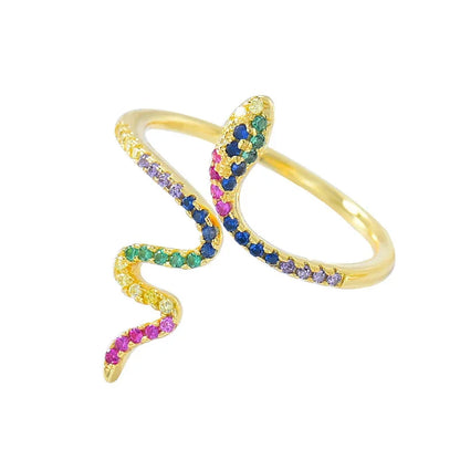 Anillo Serpiente con Zirconias de Color
