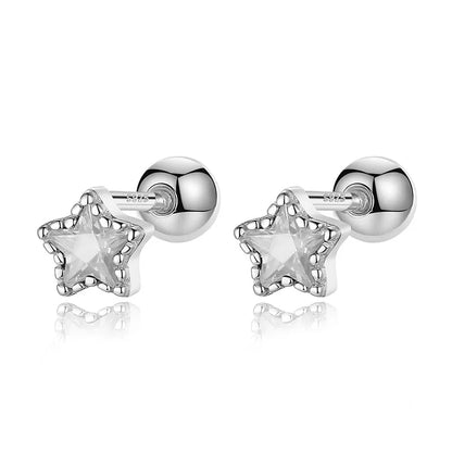 Aretes Zirconia de Color en Cuatro Formas con Rosca