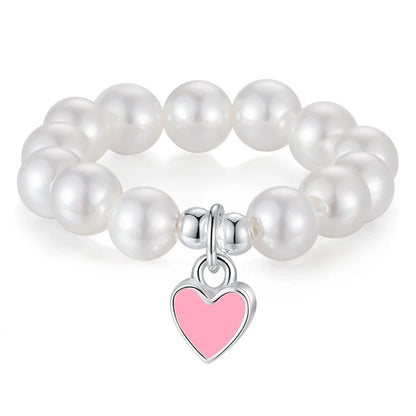 Anillo Abierto Corazón con Perla