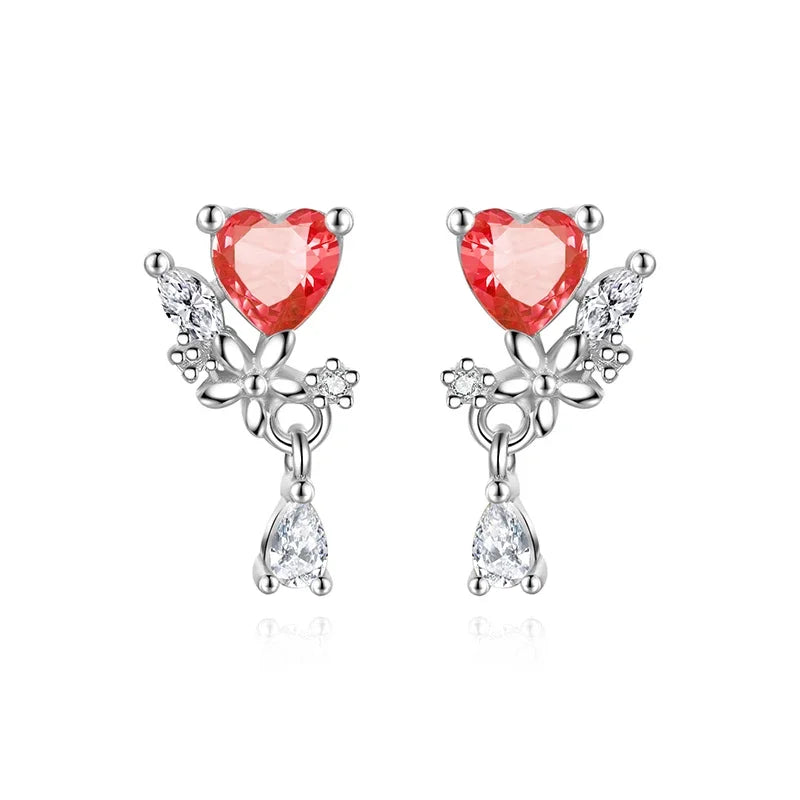 Aretes Corazón Rojo o Azul