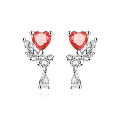 Aretes Corazón Rojo o Azul