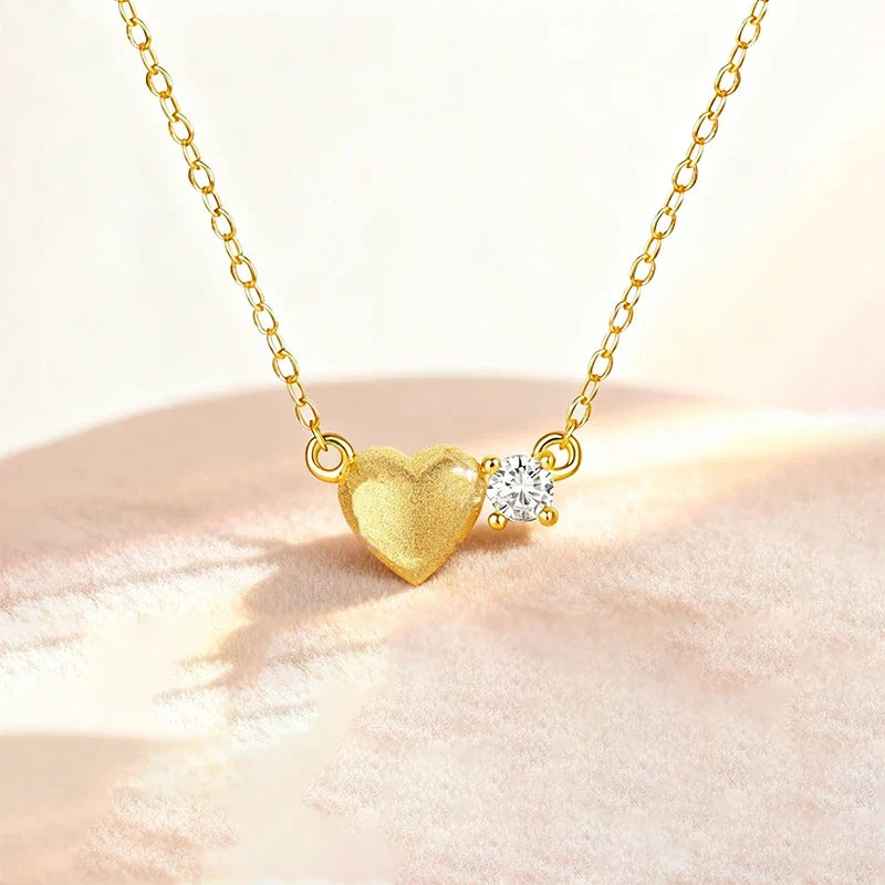 Collar Corazón Dorado con Zirconias