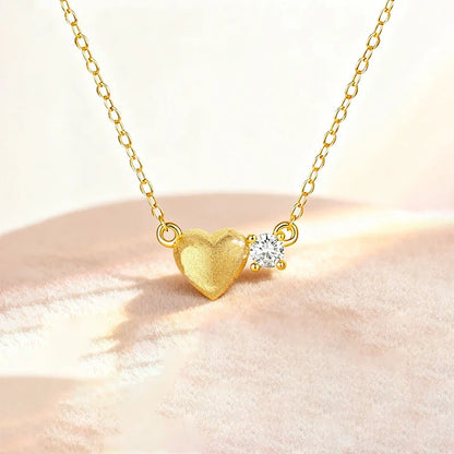 Collar Corazón Dorado con Zirconias