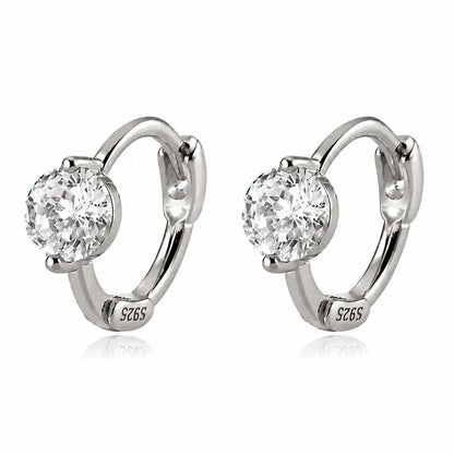 Aretes Redondos Sencillos con Zirconia