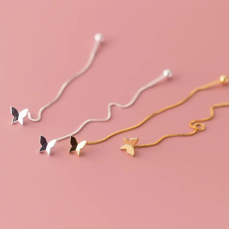 Aretes Mariposa con Cadena Veneciana