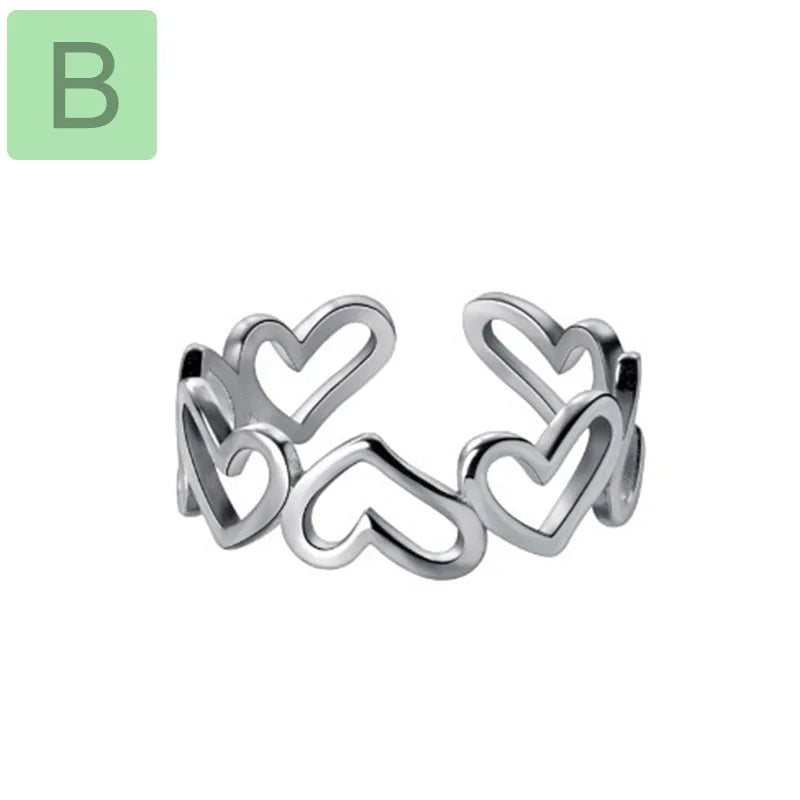 Anillo Abierto Corazón Torcido