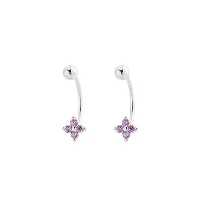 Aretes Trébol de Cuatro Hojas con Zirconias