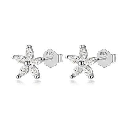 Aretes Flor con Zirconias de Color