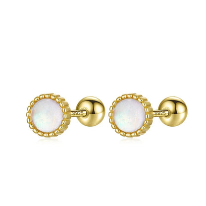 Aretes Piedra Luna Redonda
