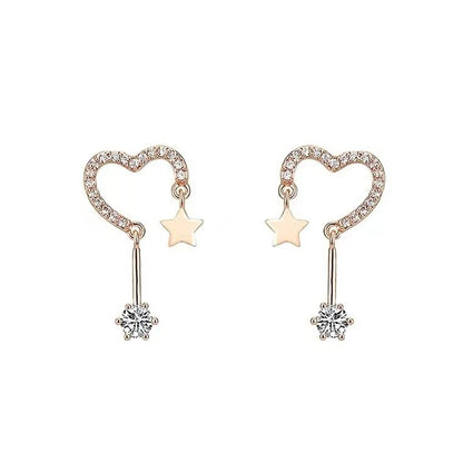 Aretes Corazón y Estrella con Zirconias