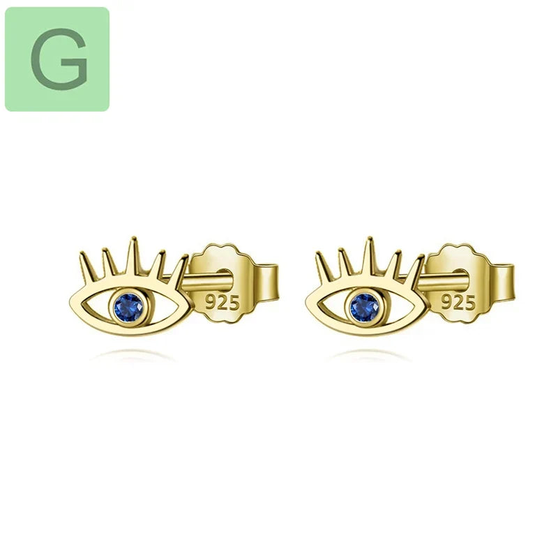 Aretes Mini Ojo con Zirconias