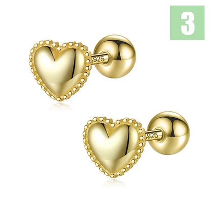 Aretes Corazón en Cuatro Estilos