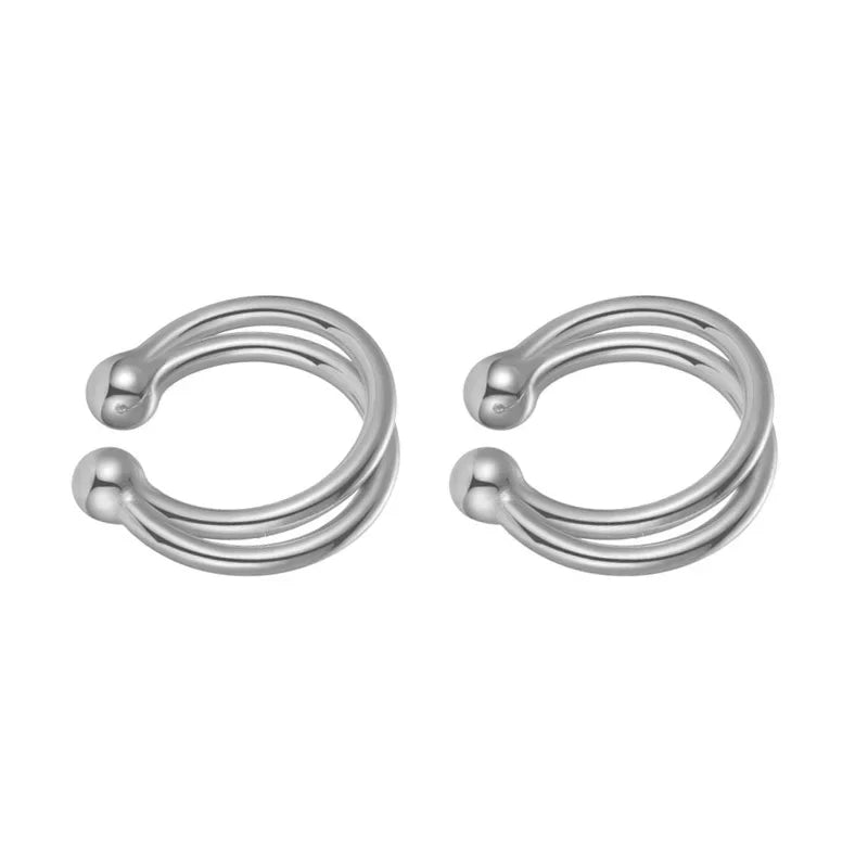 Aretes de Clip Geométricos Minimalistas