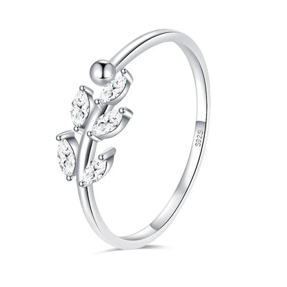 Anillo Coctel Hojas en Blanco o Verde