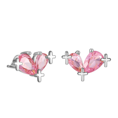 Aretes Estrella y Corazón con Zirconias