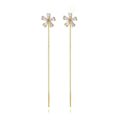 Aretes de Hilo Flor Romántica