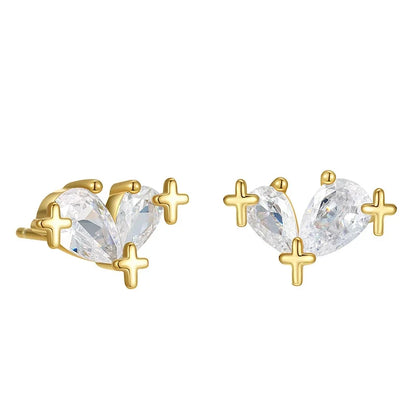 Aretes Estrella y Corazón con Zirconias