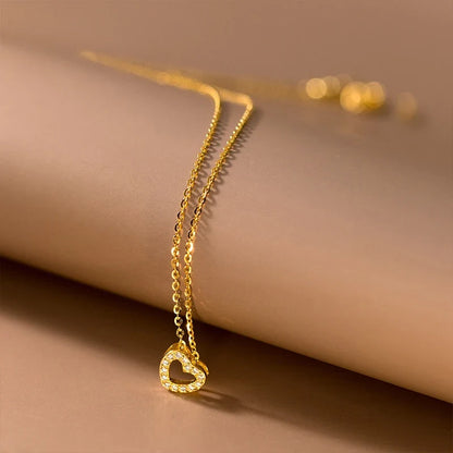 Collar Corazón Calado con Zirconias