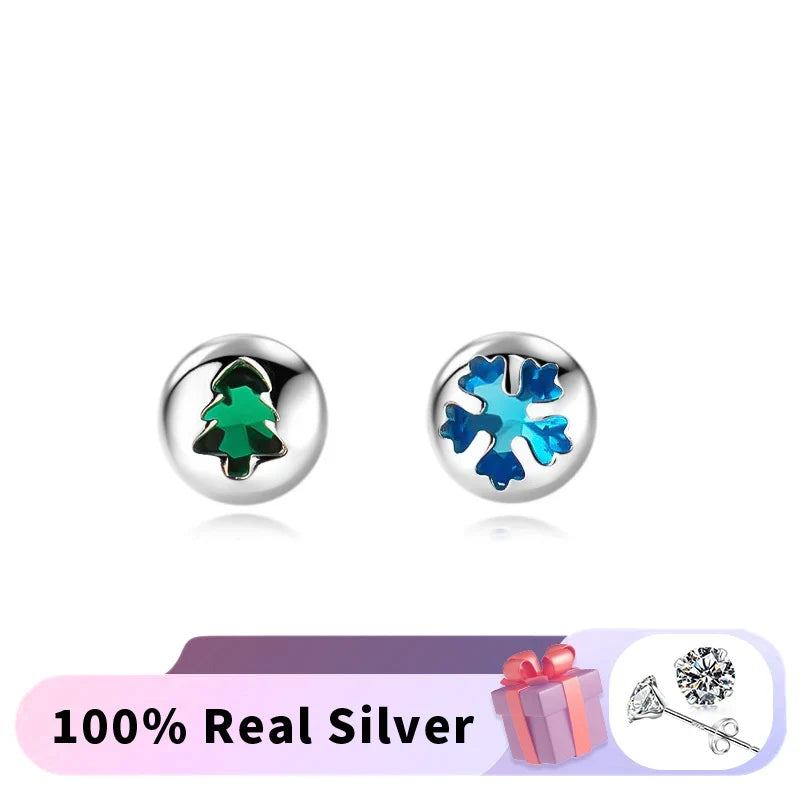 Aretes Copo de Nieve y Árbol de Navidad