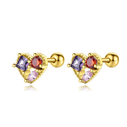 Aretes Corazón de Color