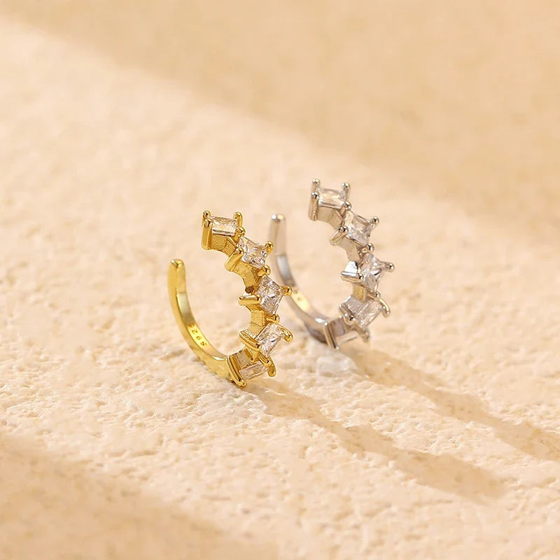 Aretes de Clip Sencillos con Zirconias