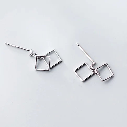 Aretes Cuadrados Entrelazados