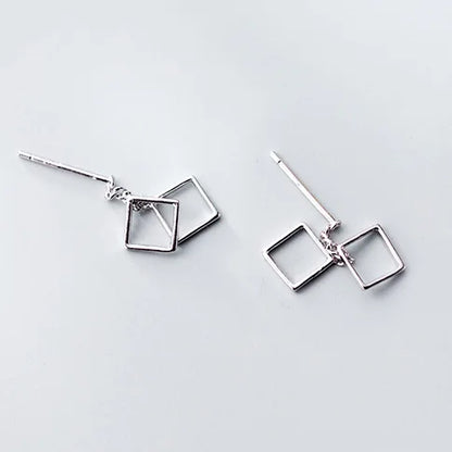 Aretes Cuadrados Entrelazados