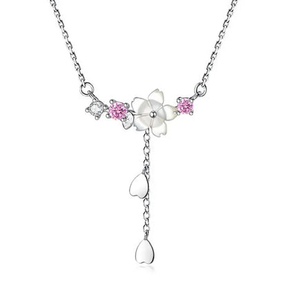 Collar Cadena de Flores y Corazón