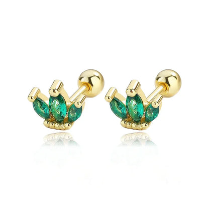 Aretes Marquesa con Zirconia de Color y Rosca