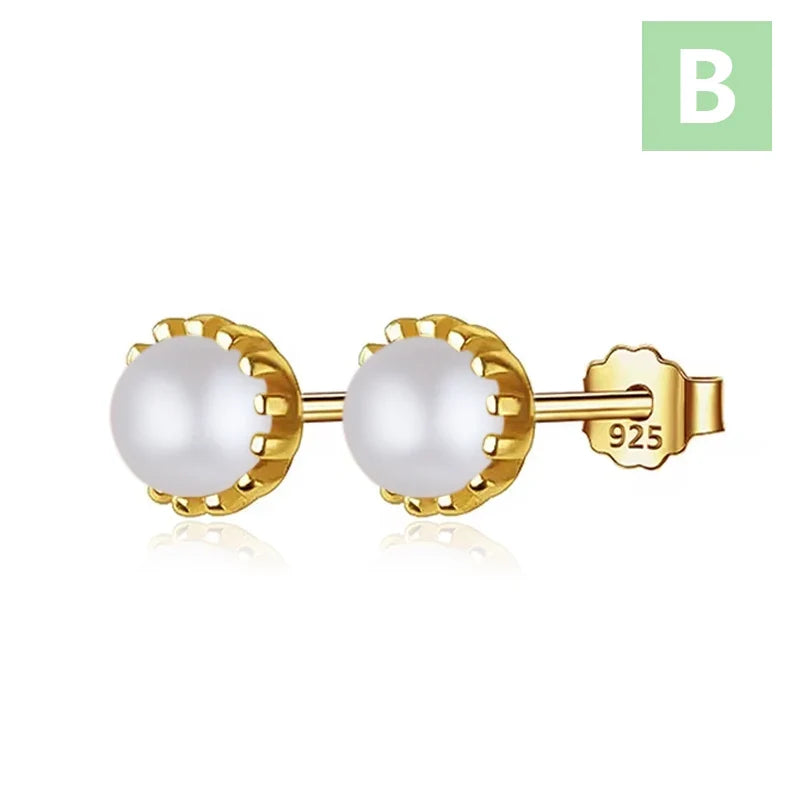 Aretes Perla Minimalistas en Seis Estilos