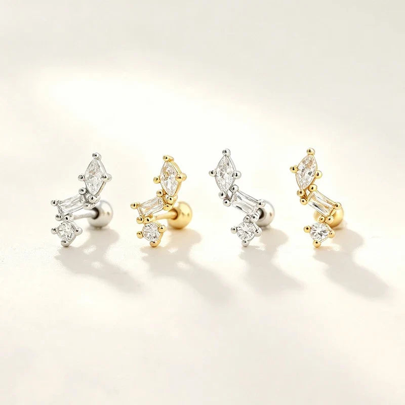 Aretes Irregulares con Zirconias