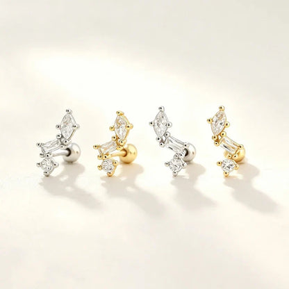 Aretes Irregulares con Zirconias