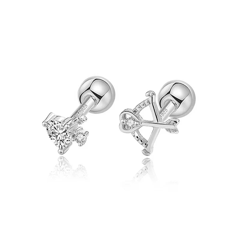 Aretes Osito con Corazón de Zirconia