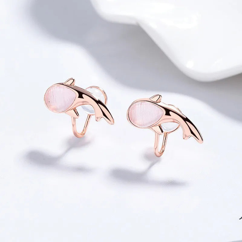 Aretes de Clip Gatito y Pez Koi