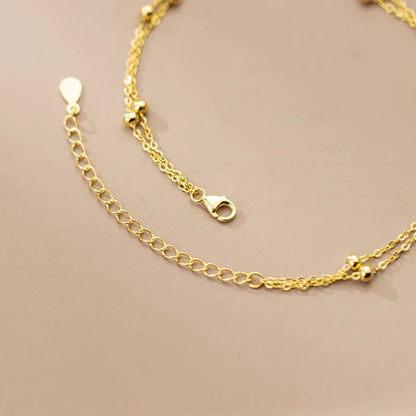 Tobillera Doble Cadena con Esferas