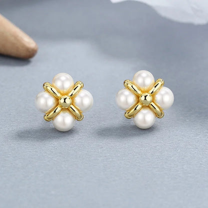Aretes Perla con Cierre de Rosca