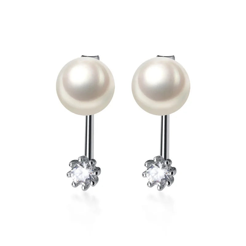 Aretes Perla con Zirconia