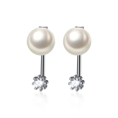 Aretes Perla con Zirconia