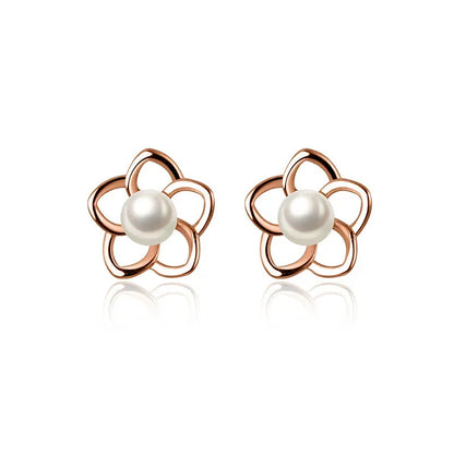 Aretes Flor Delicada con Perla