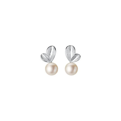 Aretes Hoja con Perla