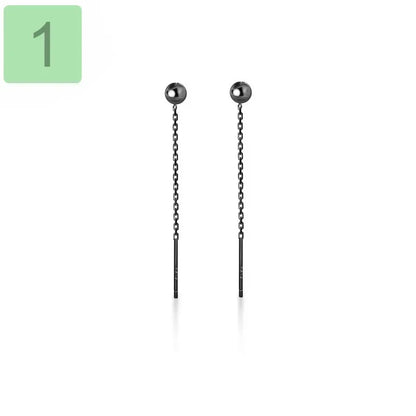 Aretes Barra Larga con Bolitas