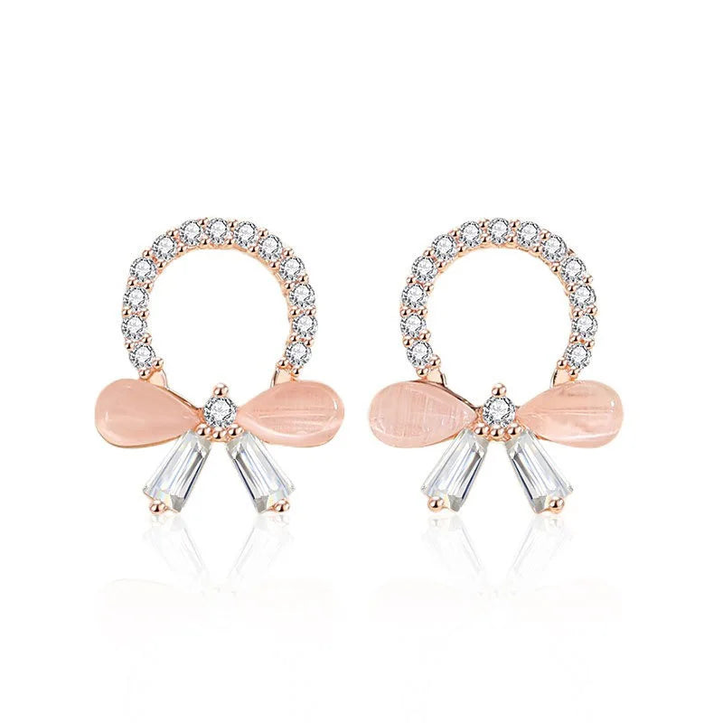Aretes Corona de Flores con Moño