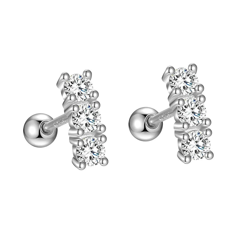 Aretes Botón de Zirconia