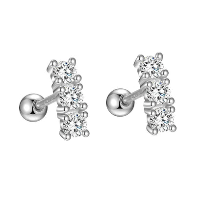 Aretes Botón de Zirconia