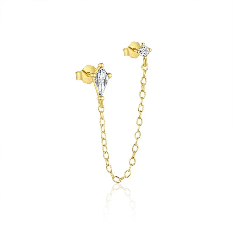 Aretes Borla de Cadena Larga