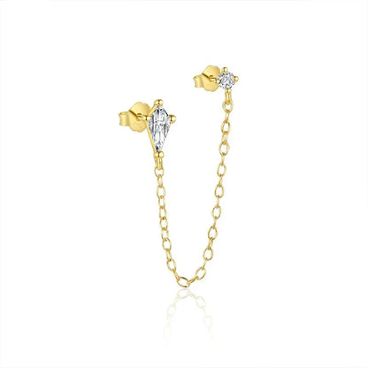 Aretes Borla de Cadena Larga