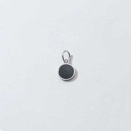 Dije Redondo Esmaltado Negro